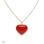 Coral Heart Griffe Necklace