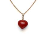 Small Coral Heart Necklace