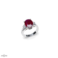 Anello Rubino Griffe e Baguettes