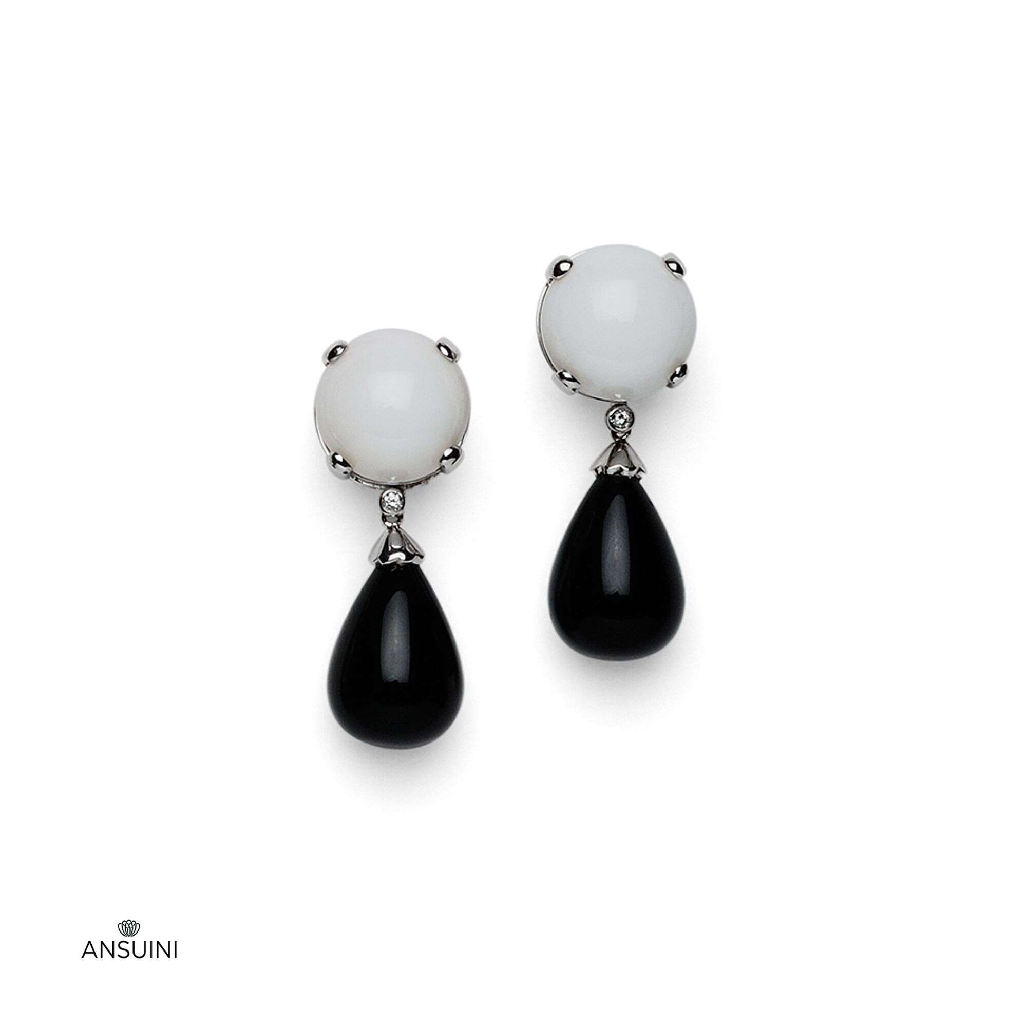 Black and online white earrings