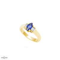 Anello Zaffiro Marquise e Baguettes - immagine 2