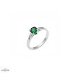 Solitario Smeraldo Baguettes