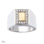 Sigillo Rectangular Ring with diamonds