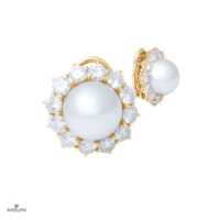 Orecchini Perle Contorno Brillanti