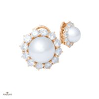 Orecchini Perle Contorno Brillanti - immagine 3
