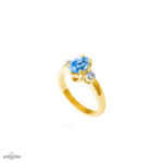 Solitario Acquamarina Goccia