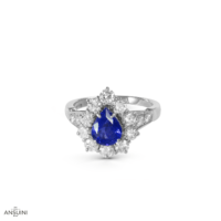 Anello Zaffiro Contorno Goccia - immagine 2