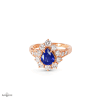 Anello Zaffiro Contorno Goccia - immagine 3