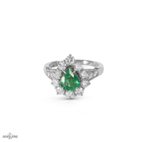 Anello Smeraldo Contorno Goccia - immagine 2