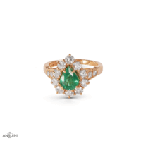 Anello Smeraldo Contorno Goccia - immagine 3