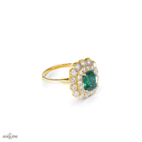 Anello Smeraldo Contorno Doppio Giro - immagine 2