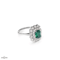 Anello Smeraldo Contorno Doppio Giro - immagine 3
