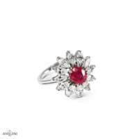 Anello Rubino Contorno Marquise - immagine 2