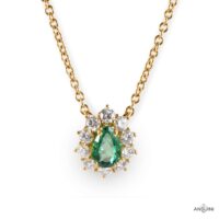 Pear-cut Emerald Diamonds Necklace