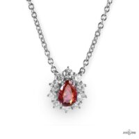 Pear-cut Ruby and Diamonds Necklace - Image 2