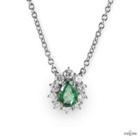 Pear-cut Emerald Diamonds Necklace - Image 2