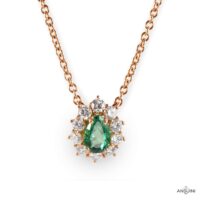 Pear-cut Emerald Diamonds Necklace - Image 3