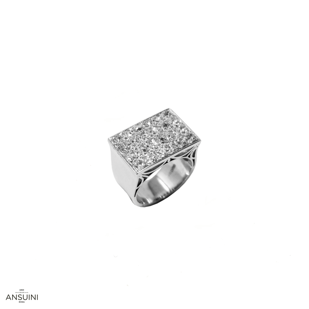 Anello Diamanti Taglio Vecchio Anni 50 - immagine 1