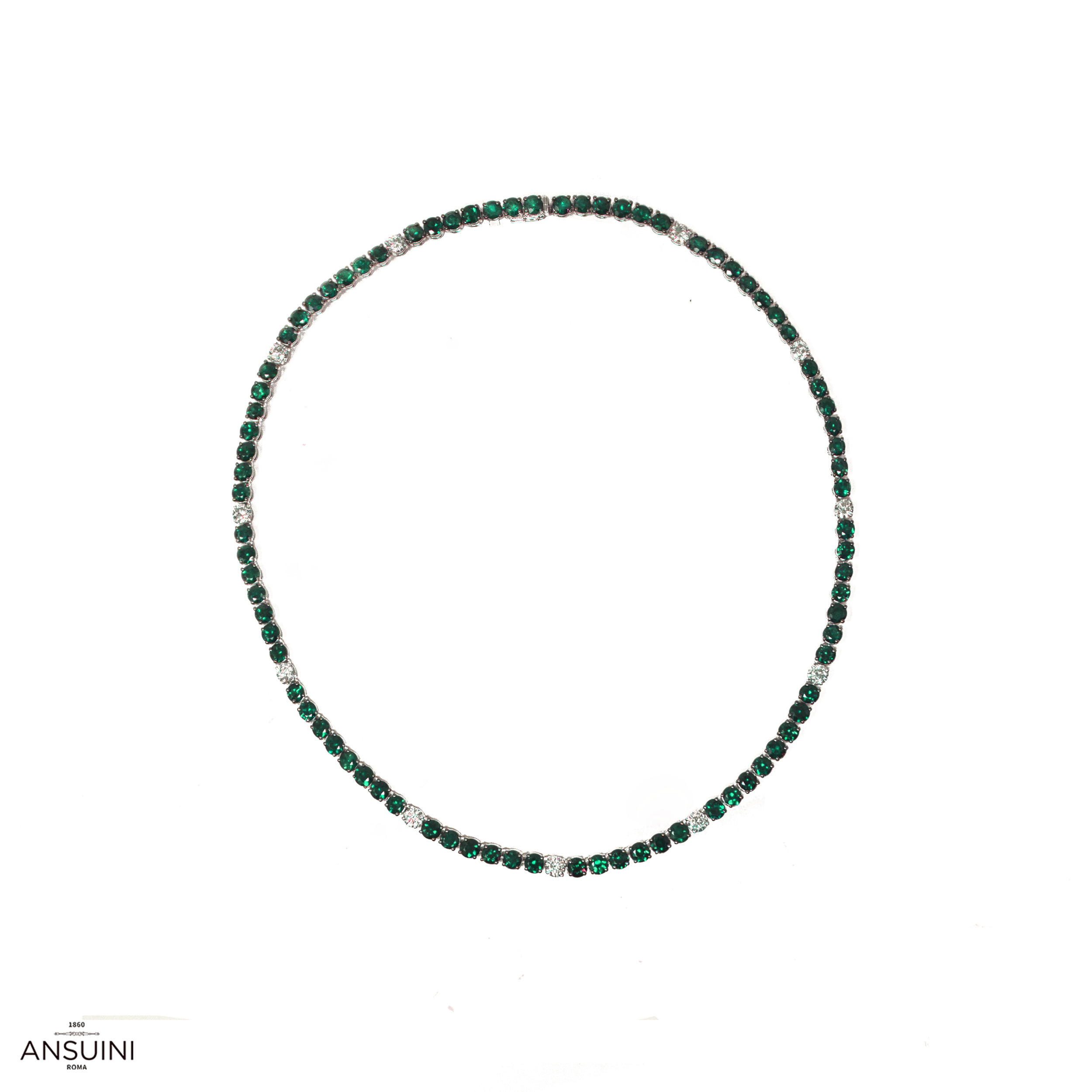 Emeralds and Diamonds Necklace