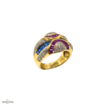 Diamonds Rubies Sapphires Ring 80s