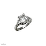 Emerald Cut and Baguette Solitaire