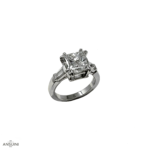 Princess and Baguette Solitaire Ring