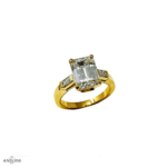 Emerald-cut and Baguette Solitaire Ring