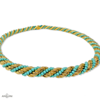 Torchon Turquoises Necklace 70s - Image 2