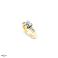 Anello Cuore baguette