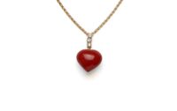 Small Coral Heart Necklace