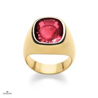 Anello Sigillo con Pietra Rubino