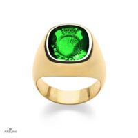 Anello Sigillo con Pietra Smeraldo