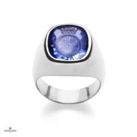 Anello Sigillo con Pietra Zaffiro - immagine 2