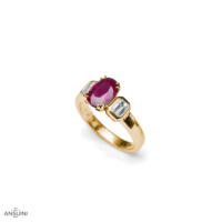 Anello Rubino Doppie Griffe