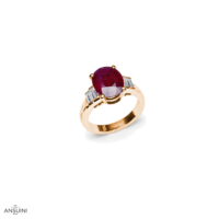 Anello Rubino Griffe e Baguettes - immagine 2