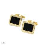 Rectangular Diamonds Bullet Back Cufflinks