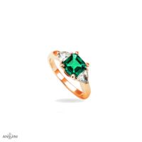 Anello Smeraldo Asscher e Triangoli - immagine 3