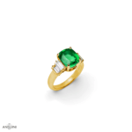 Anello Smeraldo Griffe e Baguettes