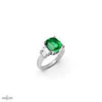 Anello Smeraldo Griffe e Baguettes - immagine 2