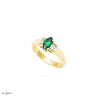 Anello Smeraldo Marquise e Baguettes - immagine 2