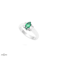 Anello Smeraldo Marquise e Baguettes - immagine 3
