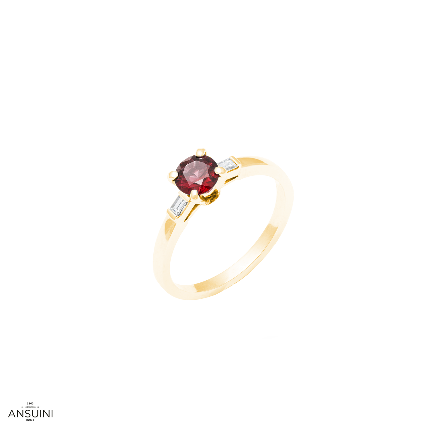 Ruby Baguette Solitaire Ring