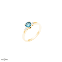 Anello Acquamarina e Baguette