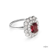 Anello Rubino Contorno Doppio Giro - immagine 2