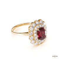 Anello Rubino Contorno Doppio Giro - immagine 3