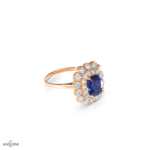 Anello Zaffiro Contorno Doppio Giro