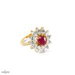 Anello Rubino Contorno Marquise