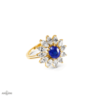 Anello Zaffiro Contorno Marquise