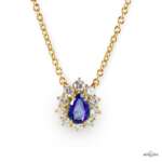 Collana Zaffiro Contorno Goccia