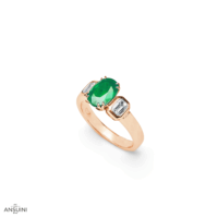 Anello Smeraldo Doppie Griffe